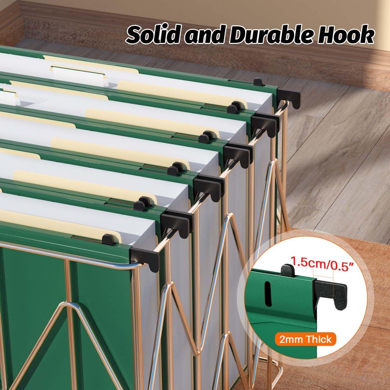 SHUTEX Extra Capacity Plastic Hanging File Folders 12 Pack Reinforced Hang Folder Heavy Duty 2 Inch Expansion Plastic Filing Cabinet Folders Letter Size Designed for Bulk Files  Medical Charts (Green) - Image 5
